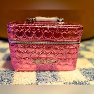Juicy Couture metallic heart hard shell cosmetic case